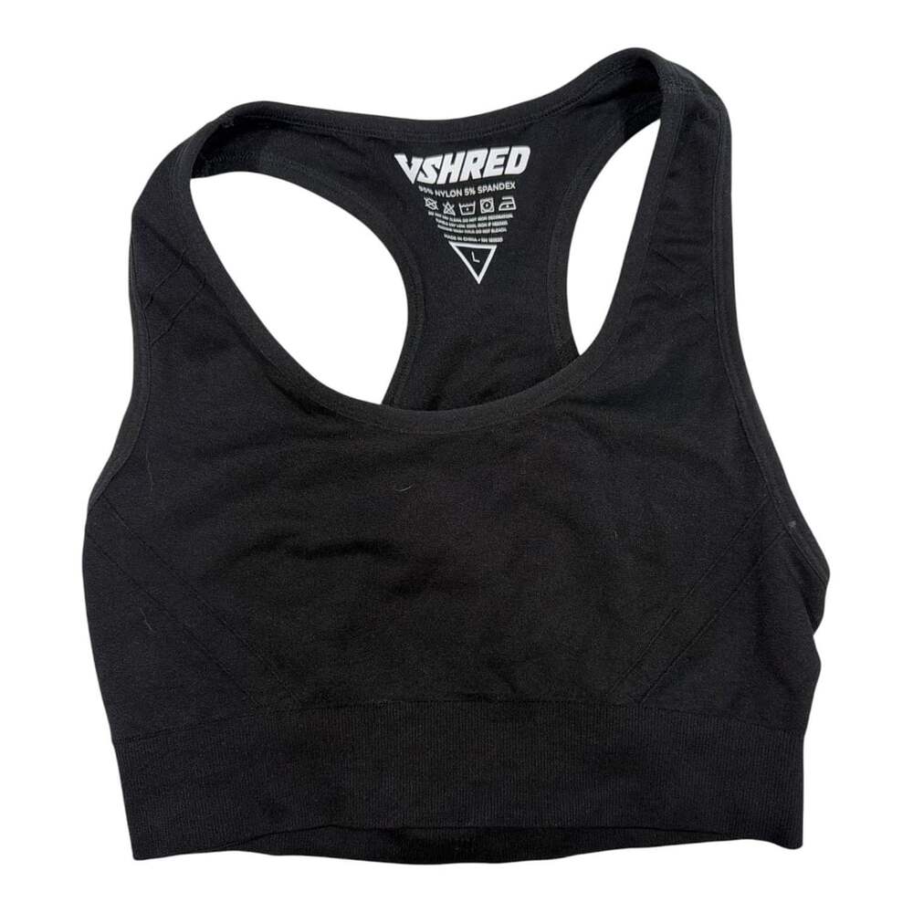 VShred Women's Black Seamless Racerback Sports Bra Size L